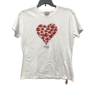 Pirana Joe Jamaica Shirt Mens XL‎ White Heart Fish Tee Love Valentines Classic